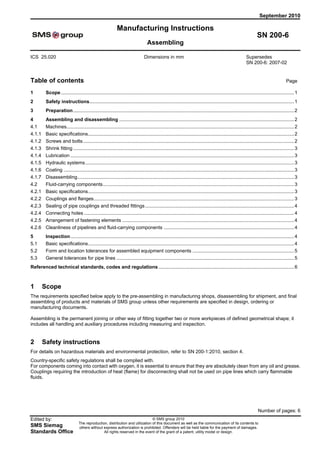 Manufacturing instructions sn200_2010 | PDF