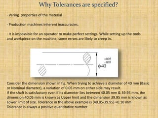 Limit , Fits and Tolerance | PPTX