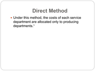 Manufacturing Overhead - Departmentalizatio- 2023.ppt