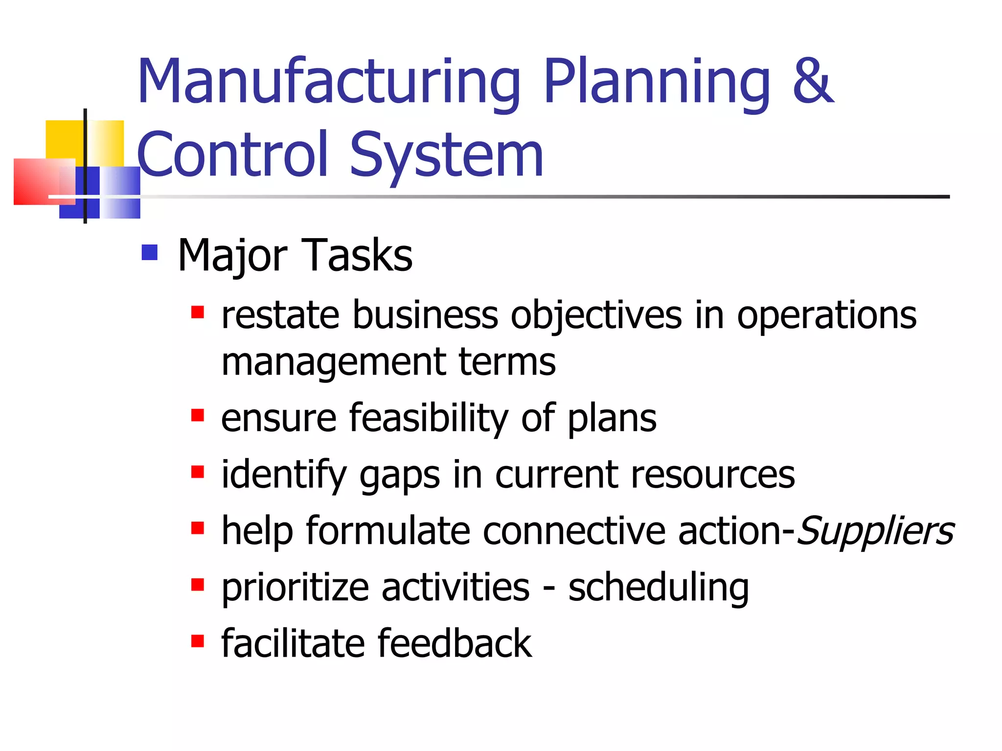 Manufacturing planning & control (mpc) system | PPT
