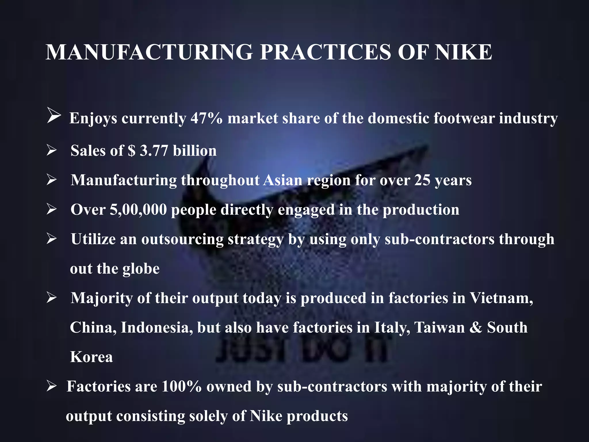 is nike a manufacturing company