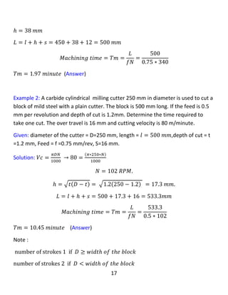 17
determined from chip thickness ratio (R) and rake angle (𝛾) and also the
derivation is shown below:
:‫پرسيار‬‫سوودى‬‫گۆشەى‬‫ترازان‬( ∅ )‫لە‬‫بڕینەكەى‬‫كانزا‬‫چیە‬‫؟‬
:‫وەاڵم‬‫گۆشە‬‫ی‬‫ترازان‬‫هۆكارێكى‬‫گرنگە‬‫لە‬‫بڕینى‬‫كانزا‬‫دا‬‫چونكە‬‫نرخی‬‫گۆشەی‬‫ترازانی‬‫زانراوە‬.
‫ئەندازیاران‬‫دەتوانن‬‫بەكار‬‫بهێنن‬‫بۆ‬‫دیاریکردنی‬‫جۆر‬‫ی‬‫ڕەوتی‬‫بەرهەمهێنانەکە‬‫كە‬‫نیشان‬‫ی‬‫بدات‬‫بەرهەمدارە‬
‫و‬‫ئابووریانەیە‬‫یان‬‫نا‬.‫دەتوان‬‫ر‬‫ێت‬‫دیارى‬‫بكرێت‬‫لە‬‫ڕێژەى‬‫ئەستووریى‬‫ڕایشەکەوە‬(R)‫و‬‫ە‬(‫گۆشەى‬‫ڕاماڵین‬)
( γ )‫و‬‫ە‬‫هەروەها‬‫داتاشینەکە‬‫لەخوارەوە‬‫نیشان‬‫دراوە‬:
From the figure, ∅+> 1 =
𝜋
2
=> 2+> 3 + 𝛾
∅ => 2 + 𝛾 → > 2 = ∅ − 𝛾
sin ∅ =
𝑡1
𝐴𝐵
→ 𝑡1 = 𝐴𝐵 𝑠𝑖𝑛∅
cos 2 = cos(∅ − 𝛾) =
𝑡2
𝐴𝐵
→ 𝑡2 = 𝐴𝐵𝑐𝑜𝑠(∅ − 𝛾)
𝑅 =
𝑡1
𝑡2
=
𝐴𝐵 𝑠𝑖𝑛∅
𝐴𝐵𝑐𝑜𝑠(∅ − 𝛾)
𝑅 =
𝑠𝑖𝑛∅
𝑐𝑜𝑠(∅ − 𝛾)
→ 𝑅 =
𝑠𝑖𝑛∅
𝑐𝑜𝑠∅𝑐𝑜𝑠𝛾 + 𝑠𝑖𝑛∅𝑠𝑖𝑛𝛾
𝑅𝑐𝑜𝑠∅𝑐𝑜𝑠𝛾 + 𝑅𝑠𝑖𝑛∅𝑠𝑖𝑛𝛾 = 𝑠𝑖𝑛∅
𝑏𝑜𝑡ℎ 𝑠𝑖𝑑𝑒𝑠 𝑑𝑒𝑣𝑖𝑑𝑒𝑑 𝑏𝑦 (𝑐𝑜𝑠∅)
‫هەردووال‬‫دابەش‬(𝑐𝑜𝑠∅)‫دەکەین‬.
( 𝑅𝑐𝑜𝑠∅𝑐𝑜𝑠𝛾)
𝑐𝑜𝑠∅
+
𝑅𝑠𝑖𝑛∅𝑠𝑖𝑛𝛾
𝑐𝑜𝑠∅
=
𝑠𝑖𝑛∅
𝑐𝑜𝑠∅
𝑅 𝑐𝑜𝑠𝛾 + 𝑅 𝑡𝑎𝑛∅ 𝑠𝑖𝑛𝛾 = 𝑡𝑎𝑛∅
 