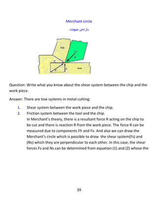 39
‫كاتێك‬‫ئێمە‬block‫ه‬‫كان‬‫ده‬‫بڕین‬،‫ده‬‫بێت‬maximum dimension‫بكە‬‫ین‬‫بە‬‫بە‬‫رزی‬‫بۆ‬block‫ه‬‫كە‬
‫وه‬minimum dimension‫دابنێین‬‫بە‬‫درێژی‬block‫ه‬‫كە‬.‫وه‬‫ك‬‫ئە‬‫م‬‫ڕه‬‫سمە‬‫ی‬‫الی‬‫خواره‬‫وه‬:
𝑀𝑎𝑥𝑖𝑚𝑢𝑚 𝑑𝑖𝑚𝑒𝑛𝑠𝑖𝑜𝑛 = 𝑏𝑙𝑜𝑐𝑘 ℎ𝑒𝑖𝑔ℎ𝑡 = 130𝑚𝑚
𝑀𝑖𝑛𝑖𝑚𝑢𝑚 𝑑𝑖𝑚𝑒𝑛𝑠𝑖𝑜𝑛 = 𝑏𝑙𝑜𝑐𝑘 𝑙𝑒𝑛𝑔𝑡ℎ = 𝑙 = 120𝑚𝑚
∴ 𝑤𝑖𝑑𝑡ℎ 𝑜𝑓 𝑡ℎ𝑒 𝑏𝑙𝑜𝑐𝑘 = W = 120mm
ℎ2 = ℎ1 = 13.542 𝑚𝑚
𝐿2 = (3 ∗ 𝑙) + ℎ + 𝑆 = (3 ∗ 800) + 13.542 + 20 = 273.542 𝑚𝑚
Number of stroke =2 because 𝐷 > 𝑤𝑖𝑑𝑡ℎ 𝑜𝑓 𝑡ℎ𝑒 𝑏𝑙𝑜𝑐𝑘
𝑀𝑎𝑐ℎ𝑖𝑛𝑖𝑛𝑔 𝑡𝑖𝑚𝑒 2
= (
𝑡𝑜𝑡𝑎𝑙 𝑙𝑒𝑛𝑔𝑡ℎ 1
𝑓𝑒𝑒𝑑 ∗ 𝑠𝑝𝑒𝑒𝑑
) ∗ (
𝑐𝑢𝑡𝑡𝑖𝑛𝑔 𝑡ℎ𝑖𝑐𝑘𝑛𝑒𝑠𝑠
𝑑𝑒𝑝𝑡ℎ 𝑜𝑓 𝑐𝑢𝑡
) ∗ 𝑛𝑢𝑚𝑏𝑒𝑟 𝑜𝑓 𝑔𝑟𝑜𝑢𝑝𝑠
∗ 𝑛𝑢𝑚𝑏𝑒𝑟 𝑜𝑓 𝑠𝑡𝑟𝑜𝑘𝑒𝑠
𝑇𝑚2 = (
𝐿2
𝑓𝑁
) ∗ (
40
𝑡
) ∗ 𝑘 ∗ 2
𝑇𝑚2 = (
273.54
0.5 ∗ 318.309
) ∗ (
40
2
) ∗ 3 ∗ 2
 