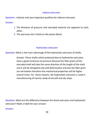 50
cos ∅ =
𝐴𝐺
𝐹𝑣
→ 𝐴𝐺 = 𝐹𝑣 𝑐𝑜𝑠∅ … … … (𝑎)
sin ∅ =
𝐵𝐸
𝐹ℎ
→ 𝐵𝐸 = 𝐹ℎ sin ∅
But GD=BE
∴ 𝐺𝐷 = 𝐹ℎ sin ∅ … … … ( 𝑏)
Substituting of(a) and (b) into (Ns)
𝑁𝑠 = 𝐴𝐷
𝑁𝑠 = 𝐴𝐺 + 𝐺𝐷
𝑁𝑠 = 𝐹𝑣 𝑐𝑜𝑠∅ + 𝐹ℎ sin ∅
Built Up Edge (BUE)
‫لێواری‬‫گە‬‫شە‬‫كردو‬
Question: Write and draw what you know about BUE and what are its advantages?
Question: Why it is better to use high cutting velocity in turning?
Answer:
1. Effect of cutting speed on the BUE.
BUE is a phenomenon which takes place at lower speeds because the
cutting force is very high particularly at speed of 20 m/min then it
 