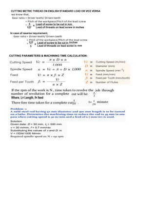 Machine Component Calculation Pdf Manufacturing process ii | PDF