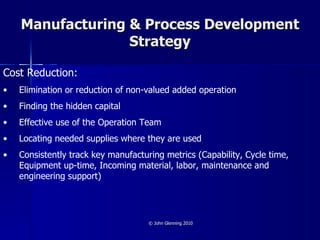 Manufacturing & Process Development Strategy | PPT