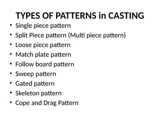 Multi Piece Pattern In Casting mechanical Manufacturing Processes.pptx