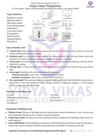 Manufacturing processes 20 me33p lab manual c 20 | PDF