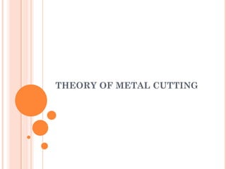 THEORY OF METAL CUTTING
 
