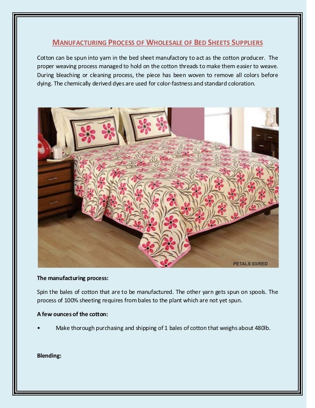 Manufacturing process of wholesale of bed sheets suppliers