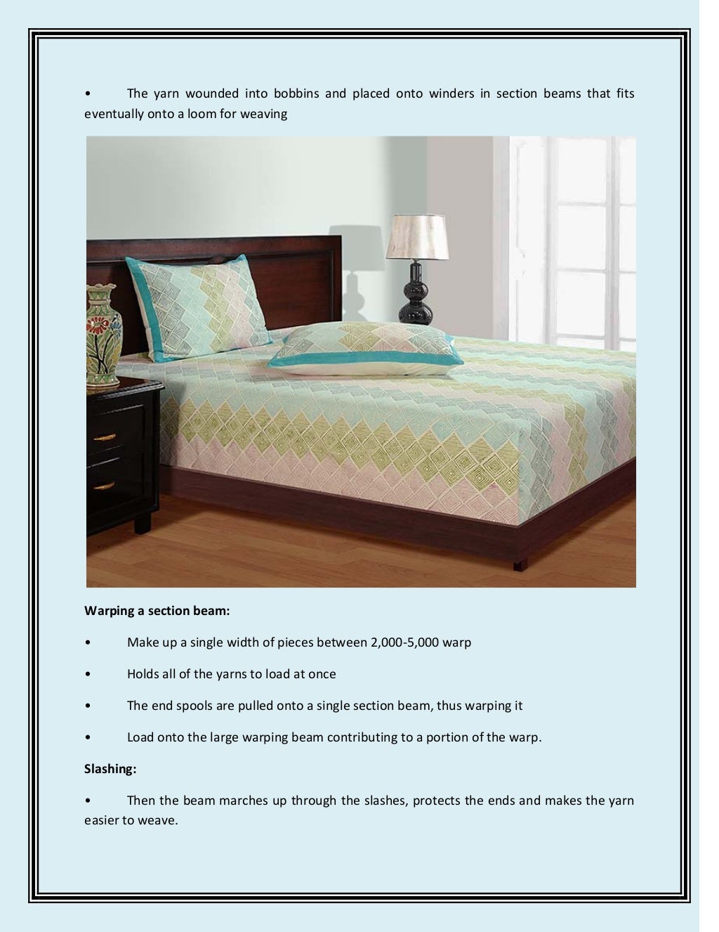 Manufacturing process of wholesale of bed sheets suppliers