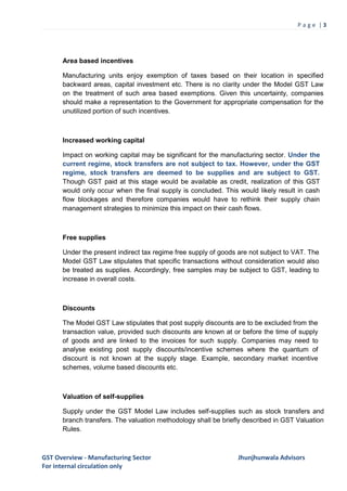 Impact of GST - Manufacturing Sector | PDF