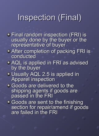 Manufacturing sequence of garments | PPT