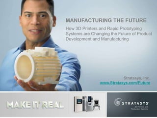How 3D Printers and Rapid Prototyping
Systems are Changing the Future of Product
Development and Manufacturing
MANUFACTURING THE FUTURE
Stratasys, Inc.
www.Stratasys.com/Future
 