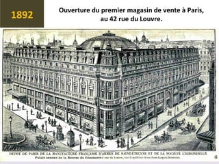 Ouverture du premier magasin de vente à Paris,
au 42 rue du Louvre.1892
 