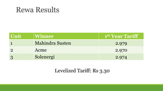 REWA Ultra Mega Solar Power Project in Madhya Pradesh | PPTX