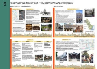 6 REDEVELOPINGTHESTREETFROMSHANIWARWADATOMANDAI
PRESTUDYATURBANLEVEL CASESTUDIES
 