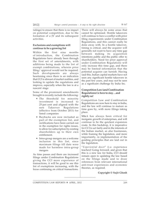 Manupatra article merger control provisions a step in the right ...