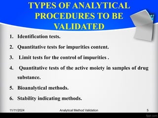 Analytical method validation and processess used in industrt | PPTX