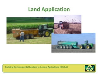 Land Application




Building Environmental Leaders in Animal Agriculture (BELAA)
 