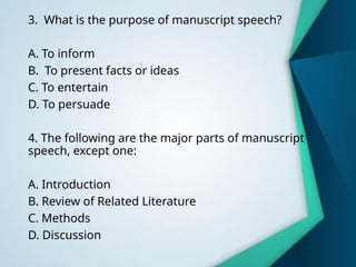 MANUSCRIPT-WPS Office.pptx Oral Communication in Context | PPTX