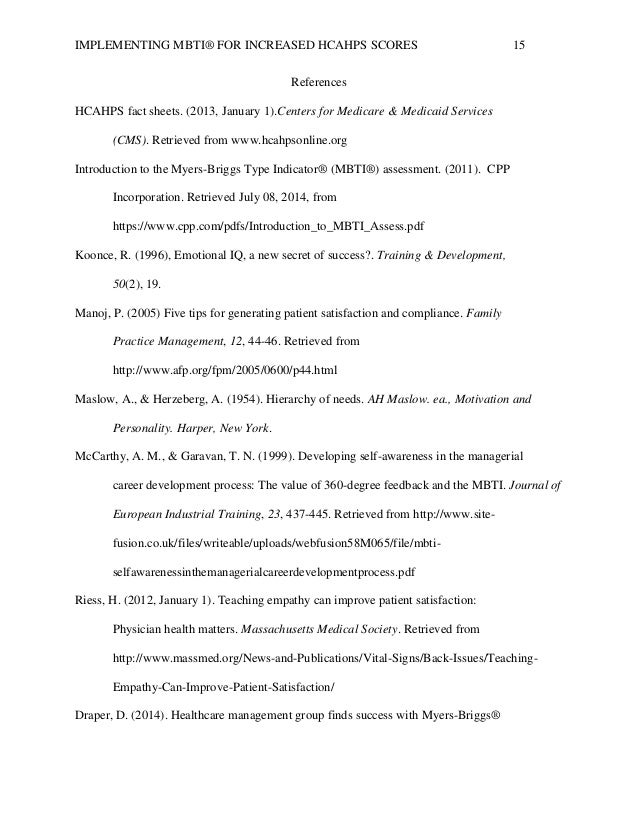 Dissertation appendix myers briggs type indicator