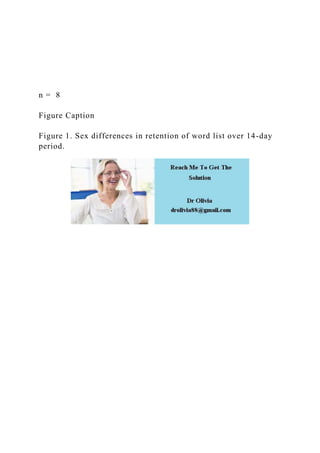 n = 8
Figure Caption
Figure 1. Sex differences in retention of word list over 14-day
period.
 