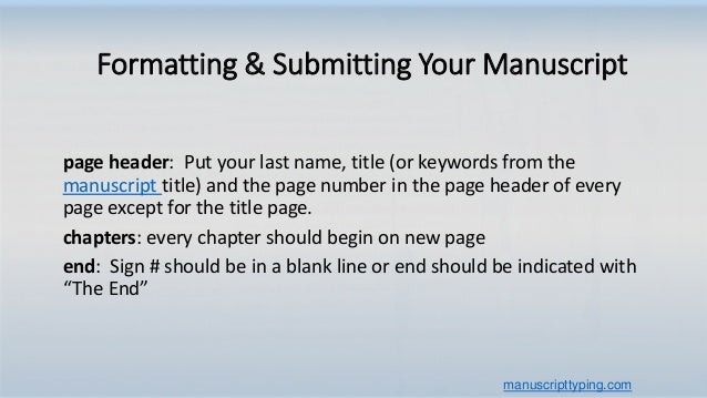 what is correct format of a manuscript correct title format