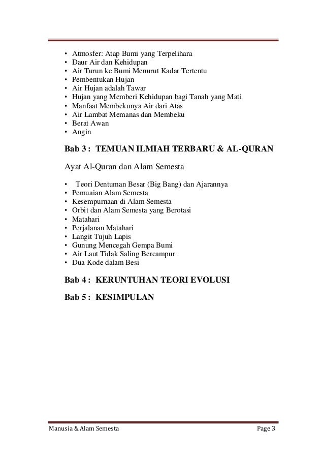 Manusia Dan Alam Semesta