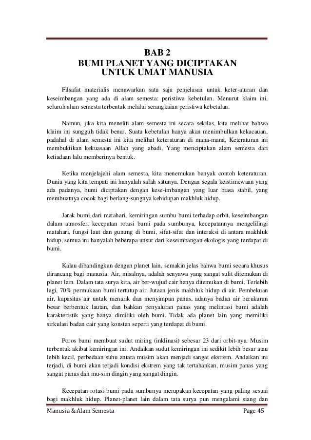 Manusia Dan Alam Semesta