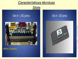 Características técnicas
         Slots
 