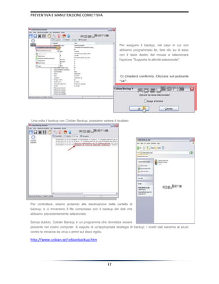 Manutenzione correttive e preventive