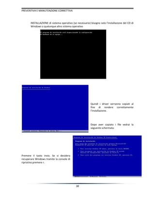 Manutenzione correttive e preventive