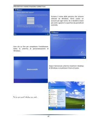 Manutenzione correttive e preventive