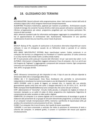 Manutenzione correttive e preventive