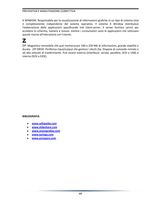 Manutenzione correttive e preventive