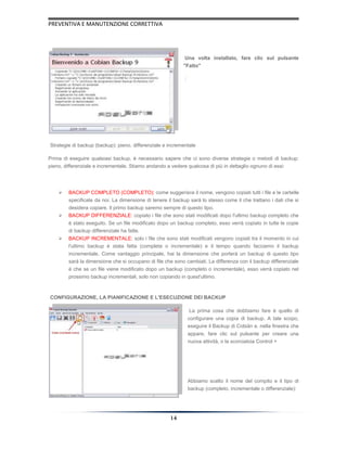 Manutenzione correttive e preventive