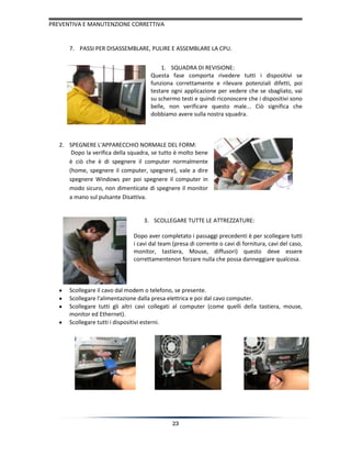 Manutenzione correttive e preventive