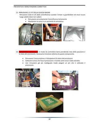 Manutenzione correttive e preventive