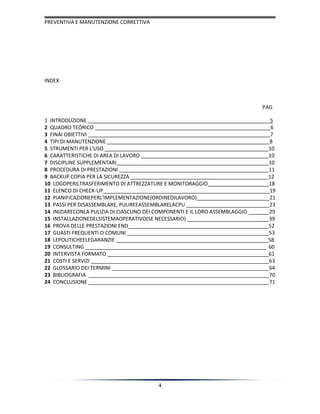 Manutenzione correttive e preventive