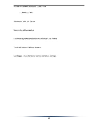 Manutenzione correttive e preventive