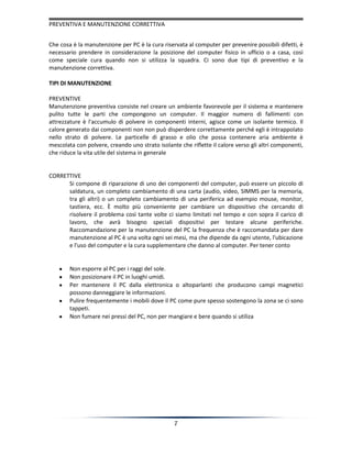 Manutenzione correttive e preventive