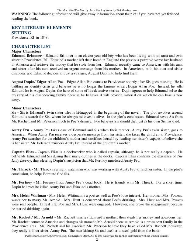 Man Who Was Poe Study Guide