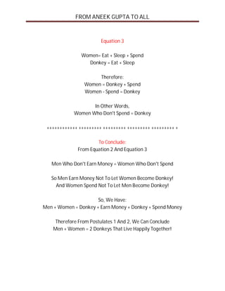 Man Women Equation | PDF