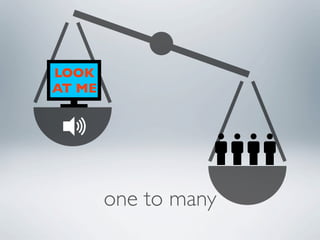 LOOK
AT ME




        one to many
 