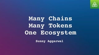 Many Chains
Many Tokens
One Ecosystem
Sunny Aggarwal
 