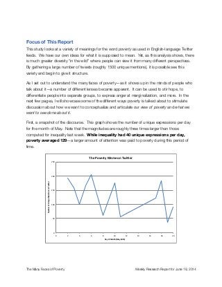 Focus of This Report
This study looks at a variety of meanings for the word poverty as used in English-language Twitter
fe...