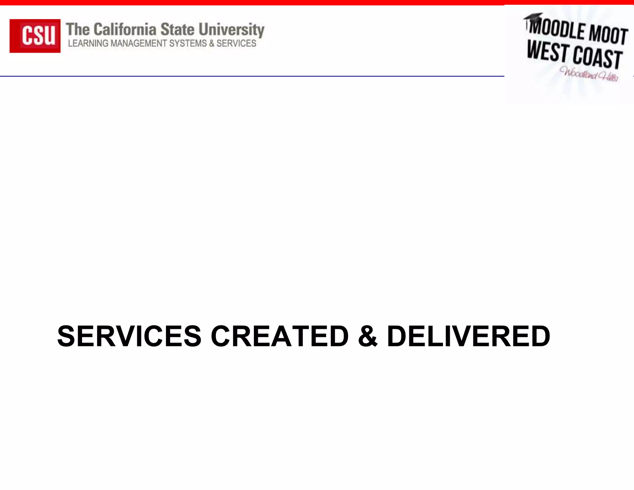 SERVICES CREATED & DELIVERED
 