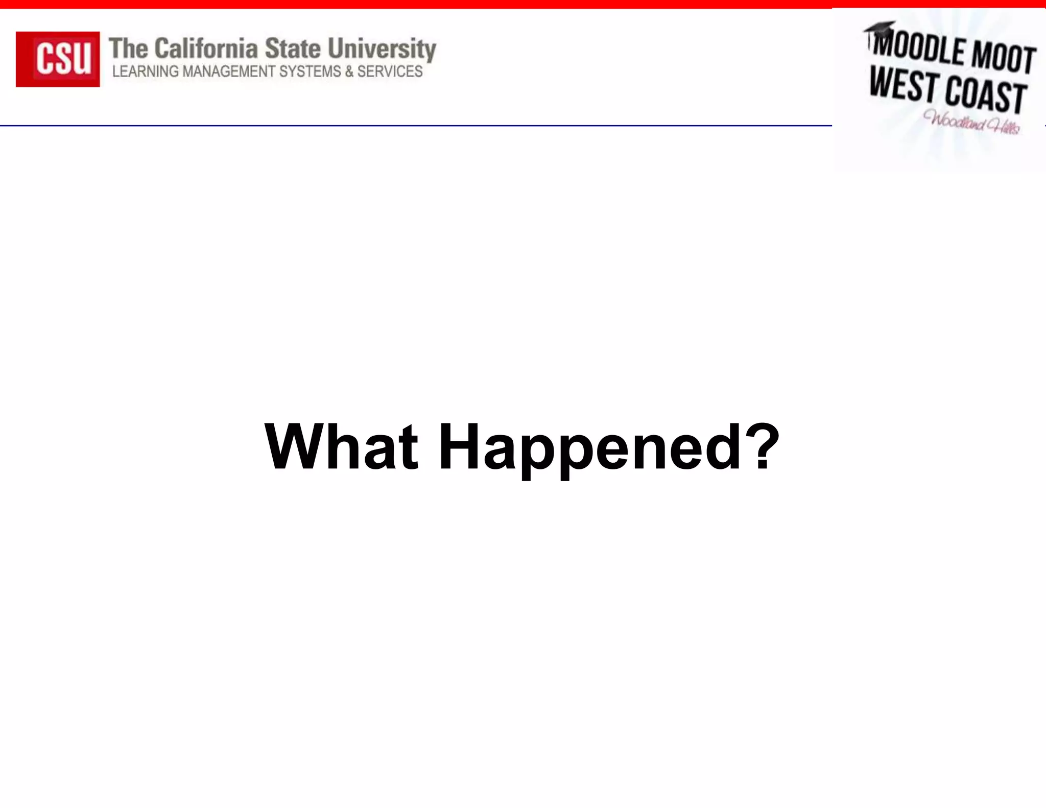 What Happened?
 