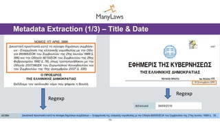 10
Metadata Extraction (1/3) – Title & Date
Regexp
Regexp
 